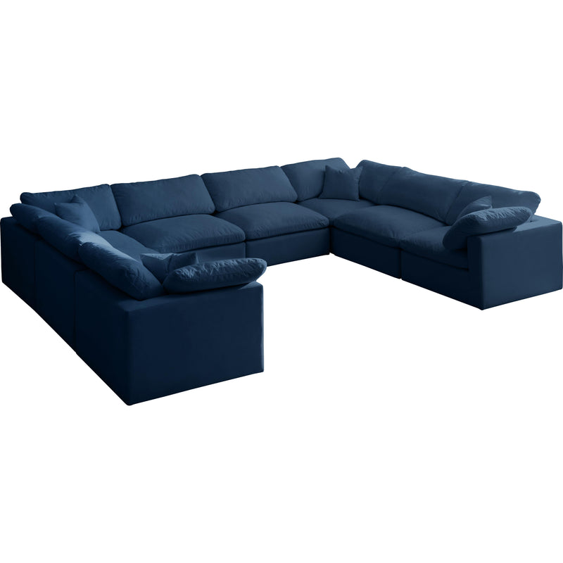 Meridian Plush Fabric 8 pc Sectional 602Navy-Sec8A IMAGE 1
