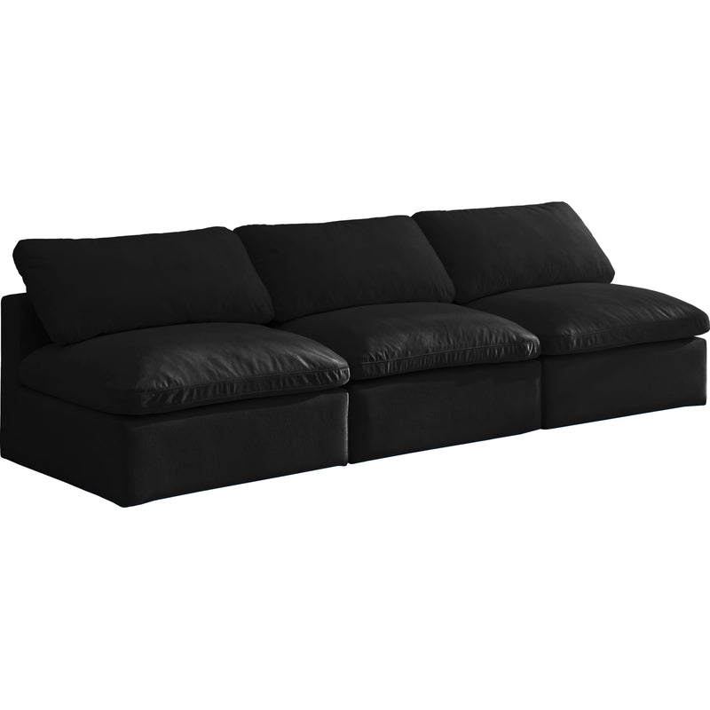 Meridian Plush Stationary Fabric Sofa 602Black-S3 IMAGE 1