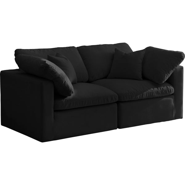 Meridian Plush Stationary Fabric Sofa 602Black-S70 IMAGE 1