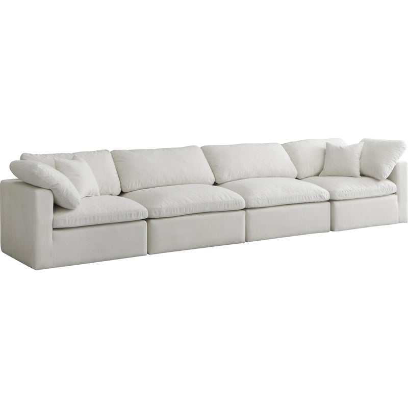 Meridian Plush Stationary Fabric Sofa 602Cream-S140 IMAGE 1