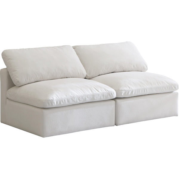 Meridian Plush Stationary Fabric Sofa 602Cream-S2 IMAGE 1