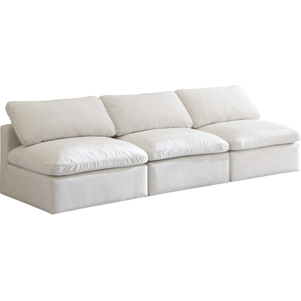 Meridian Plush Stationary Fabric Sofa 602Cream-S3 IMAGE 1