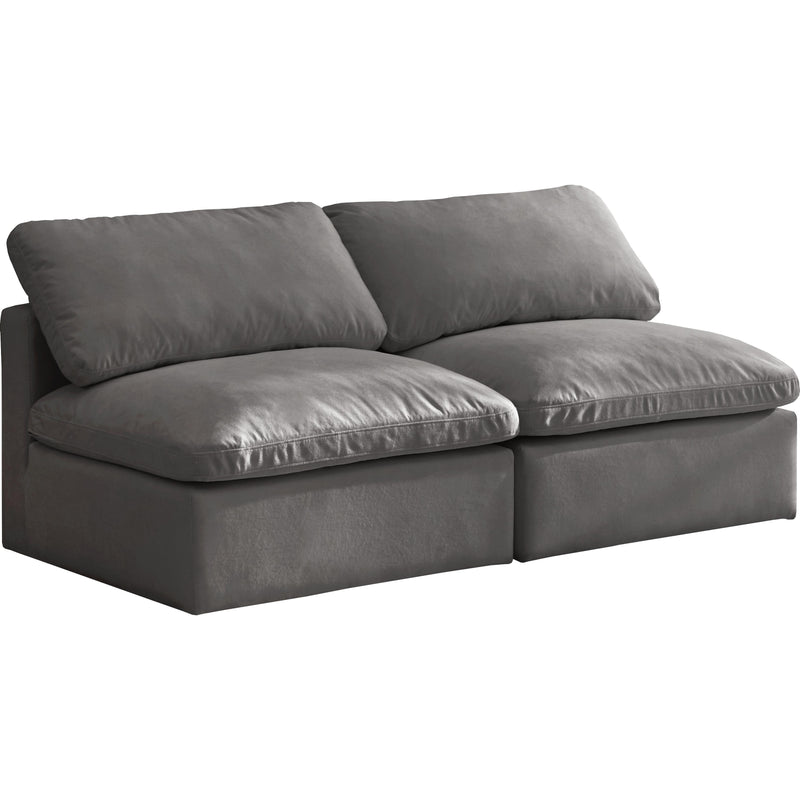 Meridian Plush Stationary Fabric Sofa 602Grey-S2 IMAGE 1