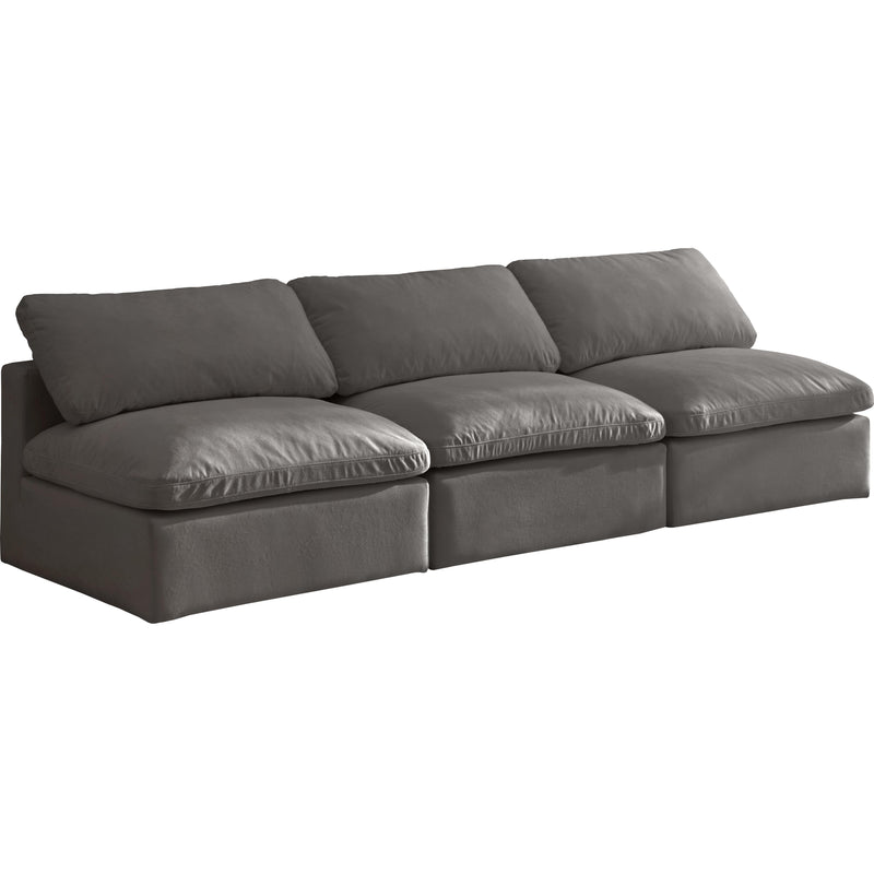Meridian Plush Stationary Fabric Sofa 602Grey-S3 IMAGE 1