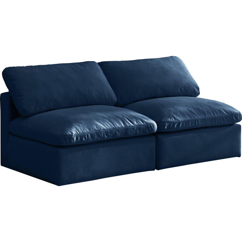 Meridian Plush Stationary Fabric Sofa 602Navy-S2 IMAGE 1