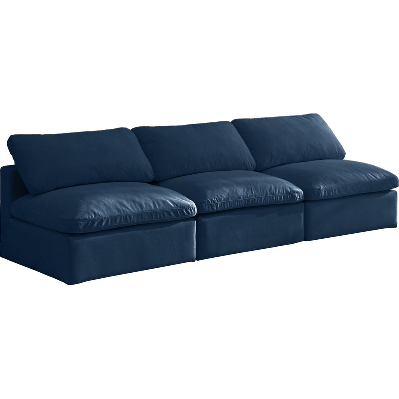 Meridian Plush Stationary Fabric Sofa 602Navy-S3 IMAGE 1