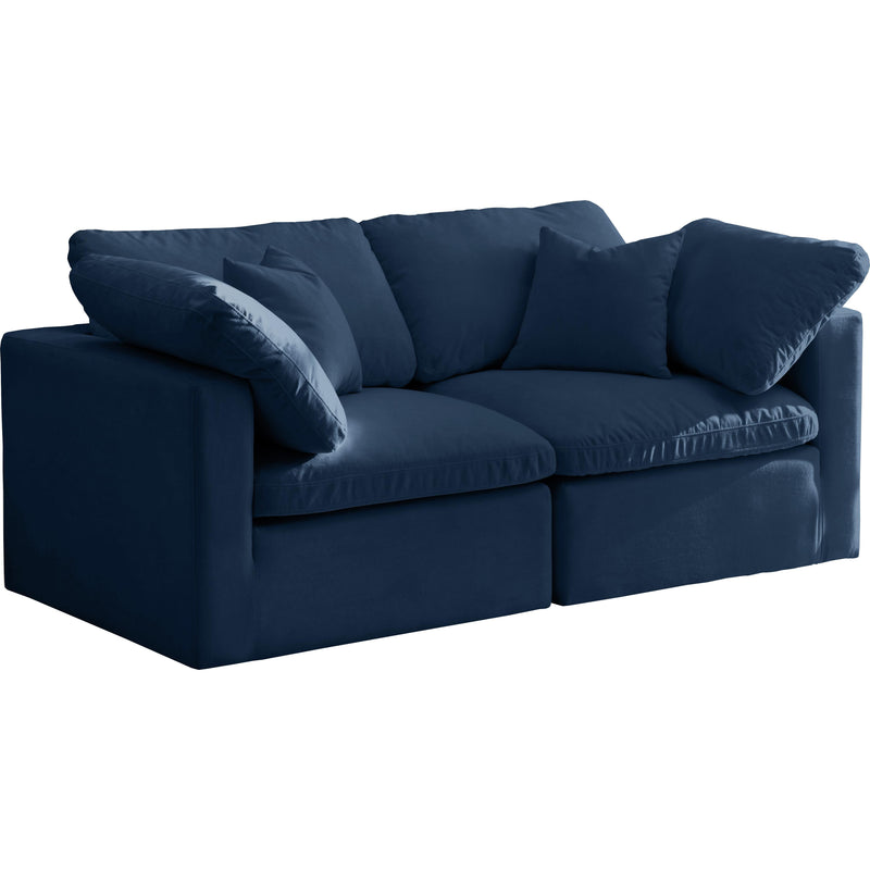 Meridian Plush Stationary Fabric Sofa 602Navy-S70 IMAGE 1