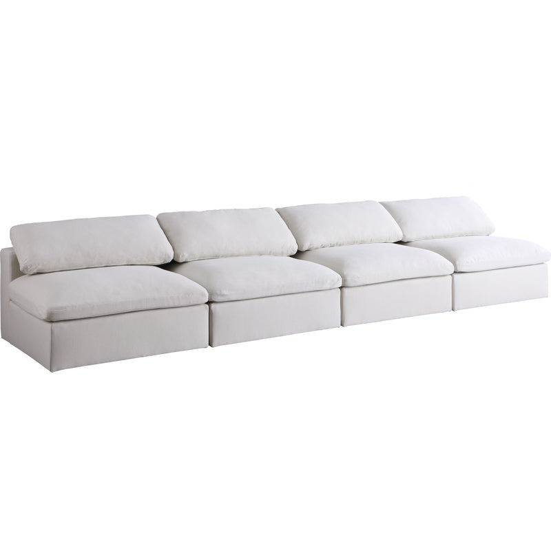Meridian Serene Stationary Fabric Sofa 601Cream-S156 IMAGE 1