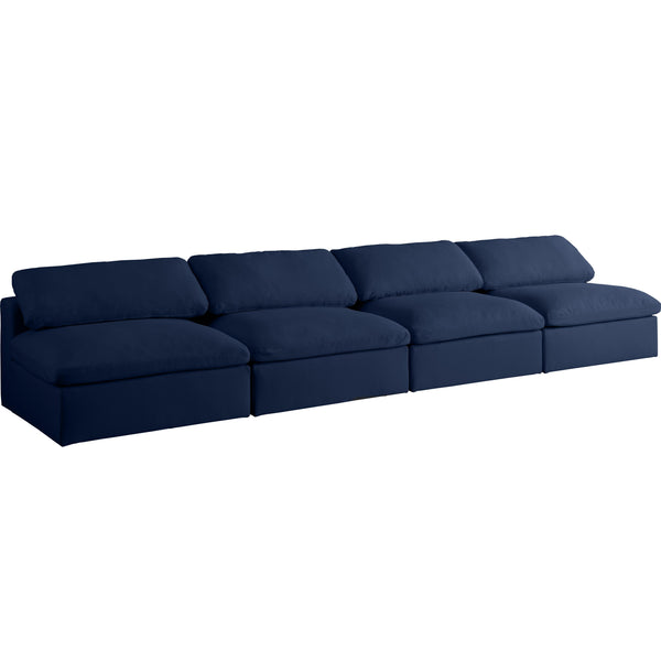 Meridian Serene Stationary Fabric Sofa 601Navy-S156 IMAGE 1