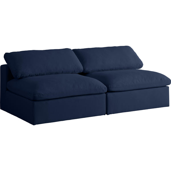 Meridian Serene Stationary Fabric Sofa 601Navy-S78 IMAGE 1