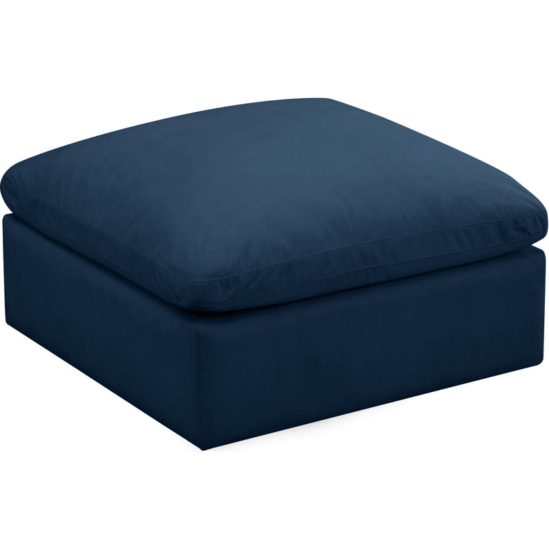 Meridian Plush Fabric Ottoman 602Navy-Ott IMAGE 1