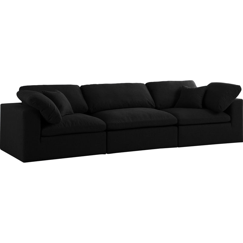 Meridian Serene Stationary Fabric Sofa 601Black-S119 IMAGE 1