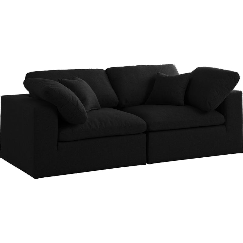 Meridian Serene Stationary Fabric Sofa 601Black-S80 IMAGE 1