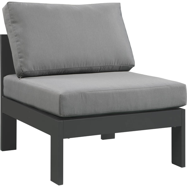Meridian Outdoor Seating Chairs 376Grey-Armless IMAGE 1
