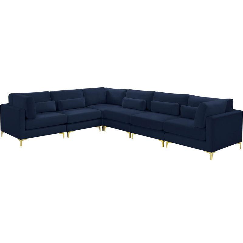 Meridian Julia Fabric 6 pc Sectional 605Navy-Sec6A IMAGE 1