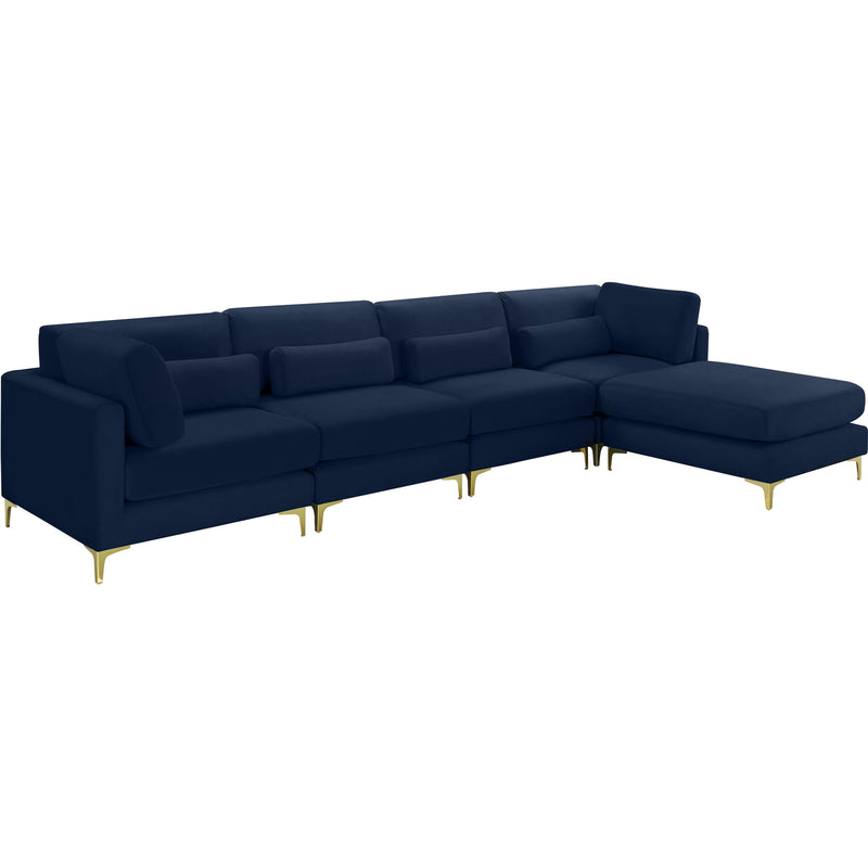 Meridian Julia Fabric 5 pc Sectional 605Navy-Sec5A IMAGE 1