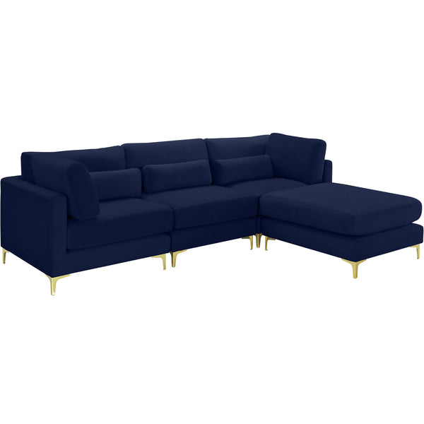 Meridian Julia Fabric 4 pc Sectional 605Navy-Sec4A IMAGE 1