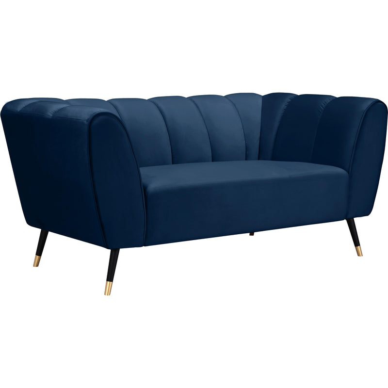 Meridian Beaumont Stationary Fabric Loveseat 626Navy-L IMAGE 1
