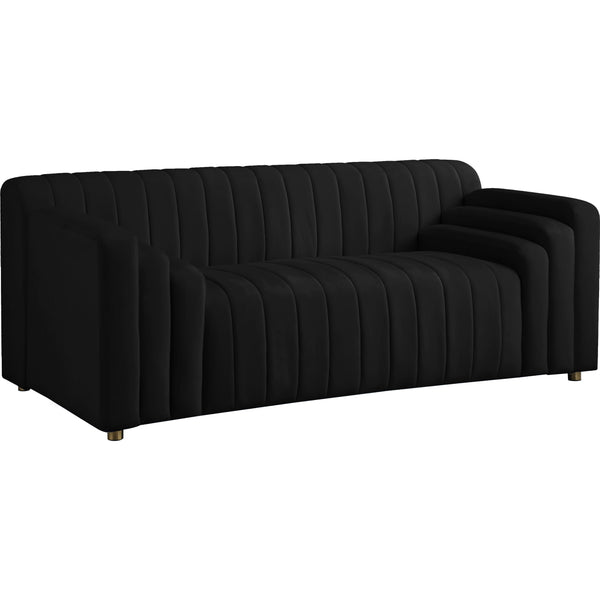 Meridian Naya Stationary Fabric Loveseat 637Black-L IMAGE 1