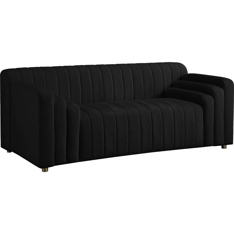 Meridian Naya Stationary Fabric Loveseat 637Black-L IMAGE 1