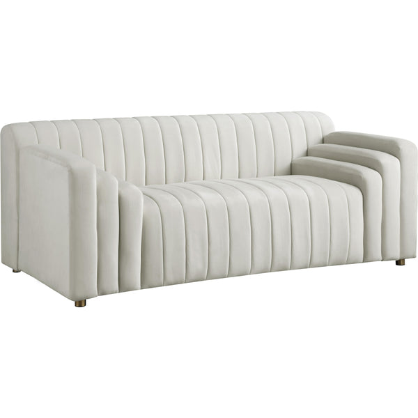 Meridian Naya Stationary Fabric Loveseat 637Cream-L IMAGE 1