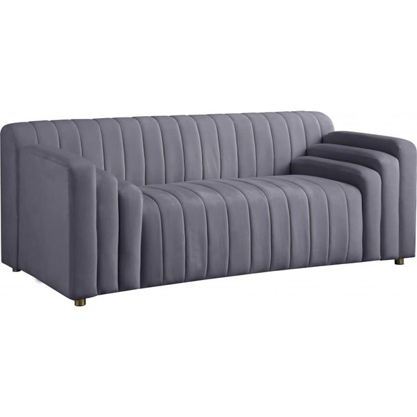 Meridian Naya Stationary Fabric Loveseat 637Grey-L IMAGE 1