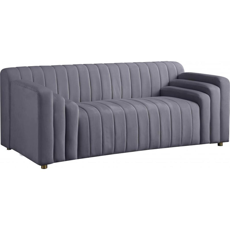 Meridian Naya Stationary Fabric Loveseat 637Grey-L IMAGE 1
