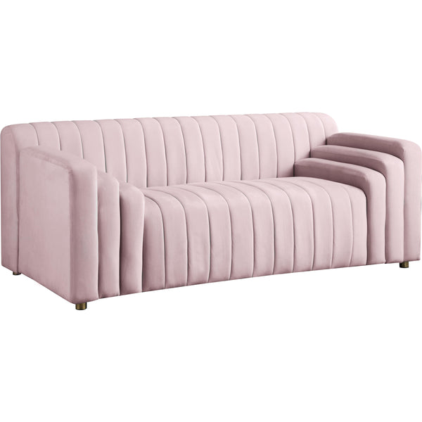 Meridian Naya Stationary Fabric Loveseat 637Pink-L IMAGE 1