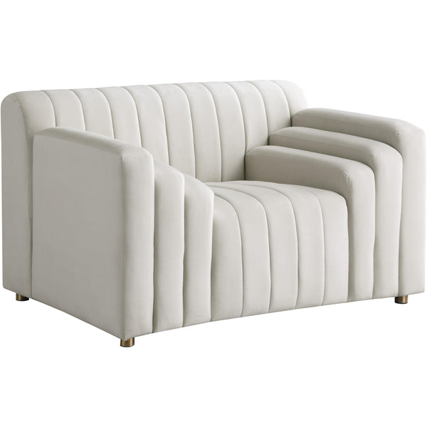 Meridian Naya Stationary Fabric Chair 637Cream-C IMAGE 1