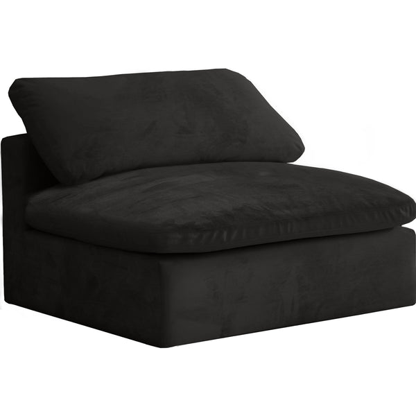 Meridian Cozy Stationary Fabric Chair 634Black-Armless IMAGE 1