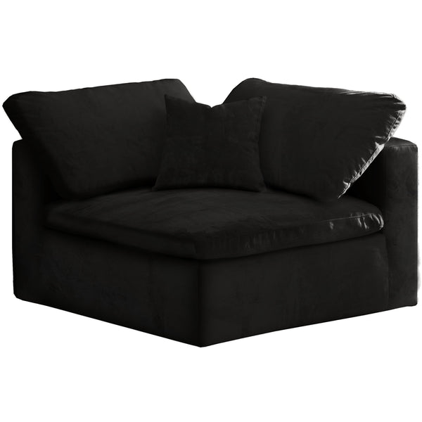 Meridian Cozy Stationary Fabric Chair 634Black-Corner IMAGE 1