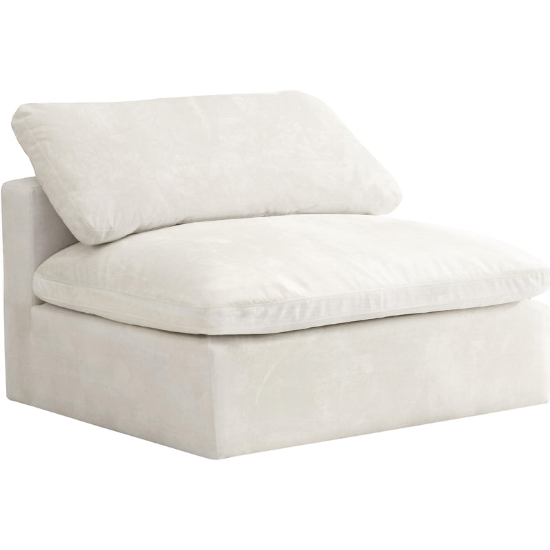 Meridian Cozy Stationary Fabric Chair 634Cream-Armless IMAGE 1