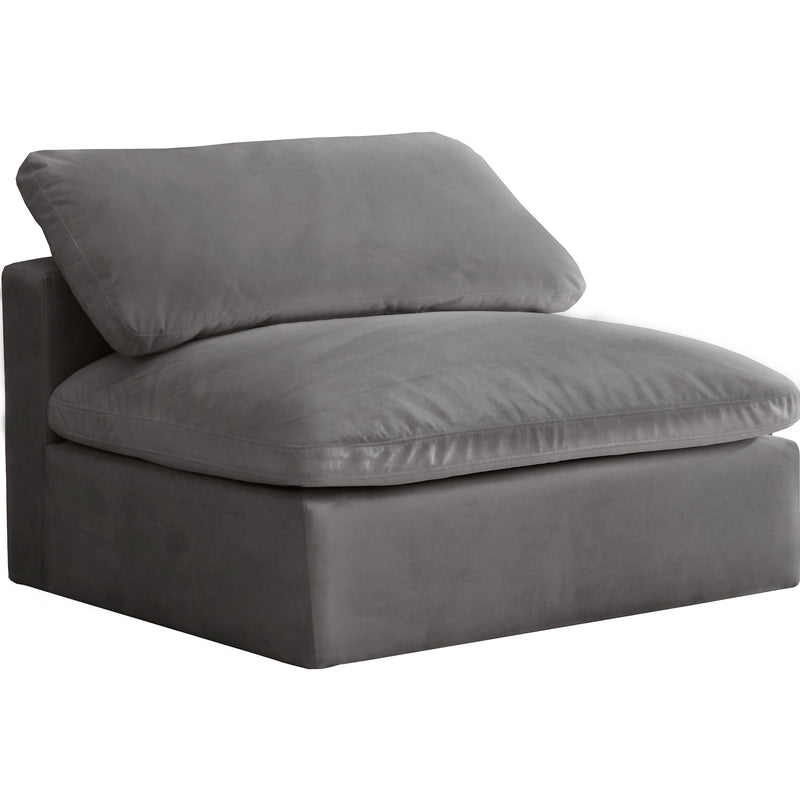 Meridian Cozy Stationary Fabric Chair 634Grey-Armless IMAGE 1