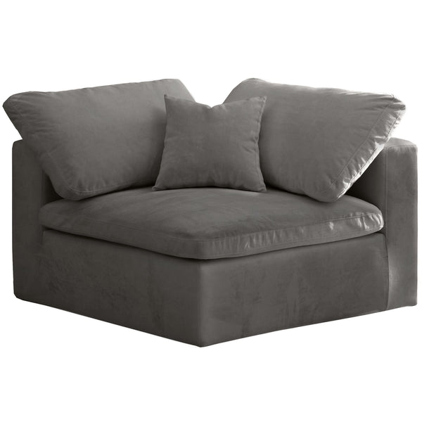 Meridian Cozy Stationary Fabric Chair 634Grey-Corner IMAGE 1