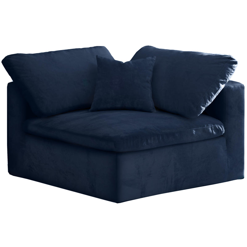 Meridian Cozy Stationary Fabric Chair 634Navy-Corner IMAGE 1