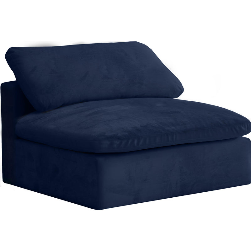 Meridian Cozy Stationary Fabric Chair 634Navy-Armless IMAGE 1