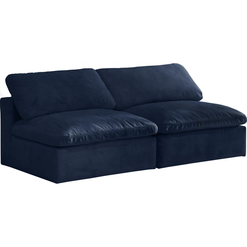 Meridian Cozy Stationary Fabric Sofa 634Navy-S78 IMAGE 1