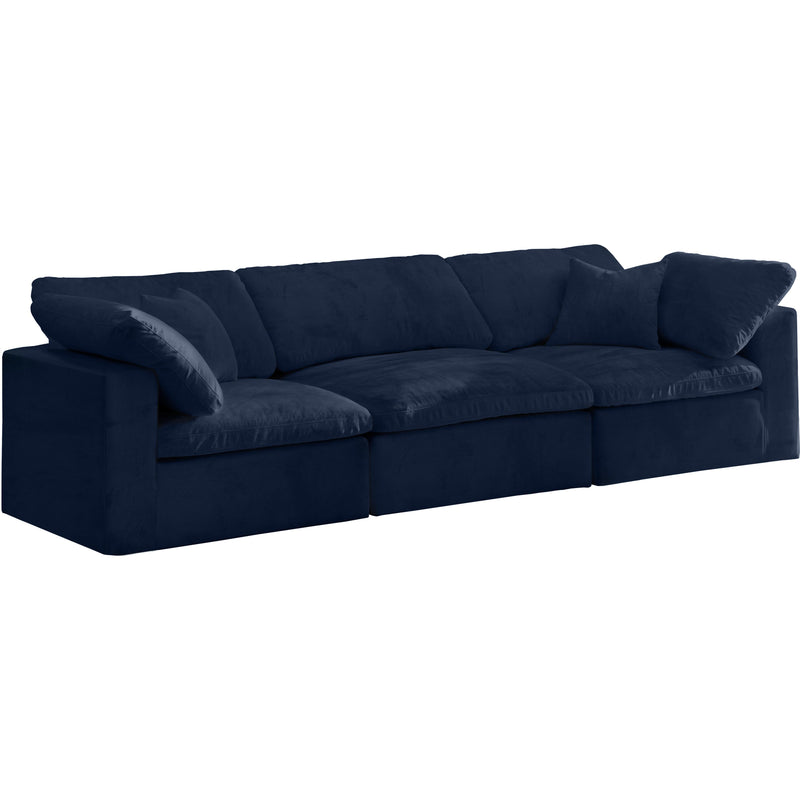 Meridian Cozy Stationary Fabric Sofa 634Navy-S119 IMAGE 1