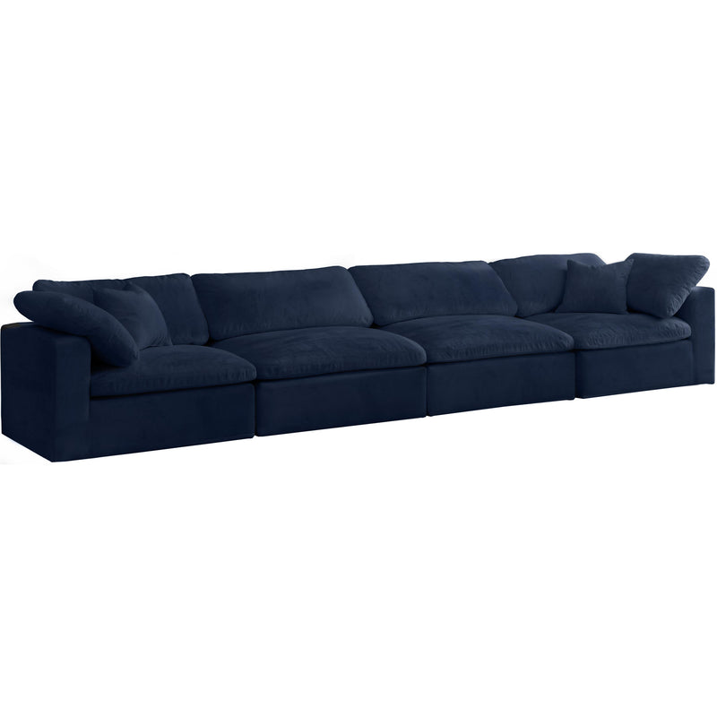 Meridian Cozy Stationary Fabric Sofa 634Navy-S158 IMAGE 1