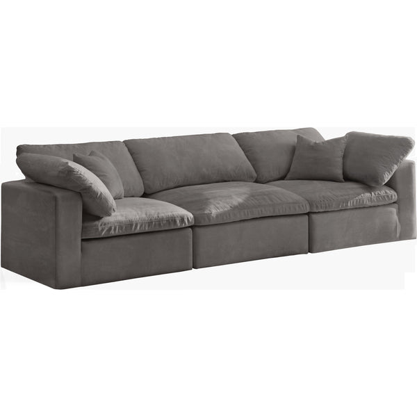 Meridian Cozy Stationary Fabric Sofa 634Grey-S119 IMAGE 1