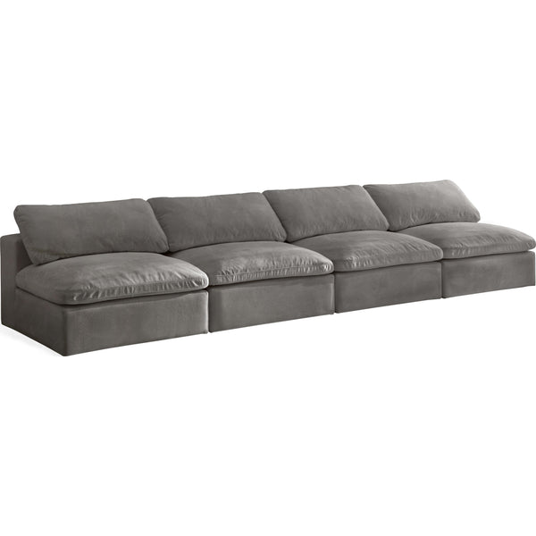 Meridian Cozy Stationary Fabric Sofa 634Grey-S156 IMAGE 1