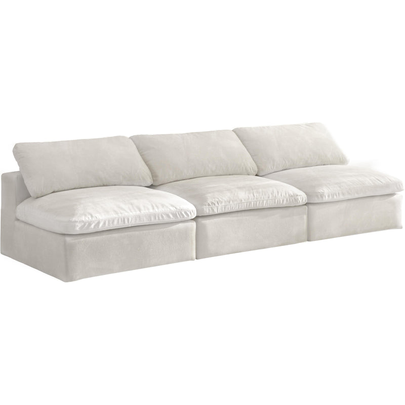Meridian Cozy Stationary Fabric Sofa 634Cream-S117 IMAGE 1