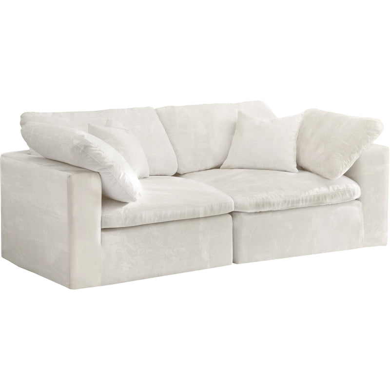 Meridian Cozy Stationary Fabric Sofa 634Cream-S80 IMAGE 1