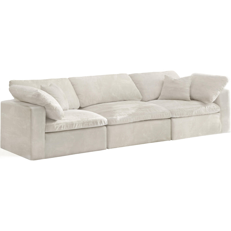 Meridian Cozy Stationary Fabric Sofa 634Cream-S119 IMAGE 1