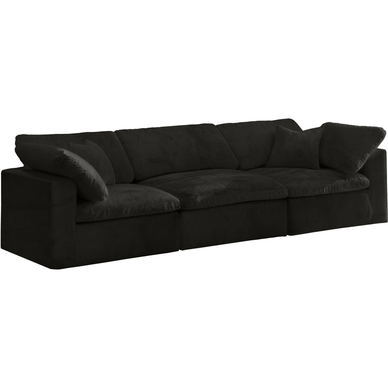 Meridian Cozy Stationary Fabric Sofa 634Black-S119 IMAGE 1