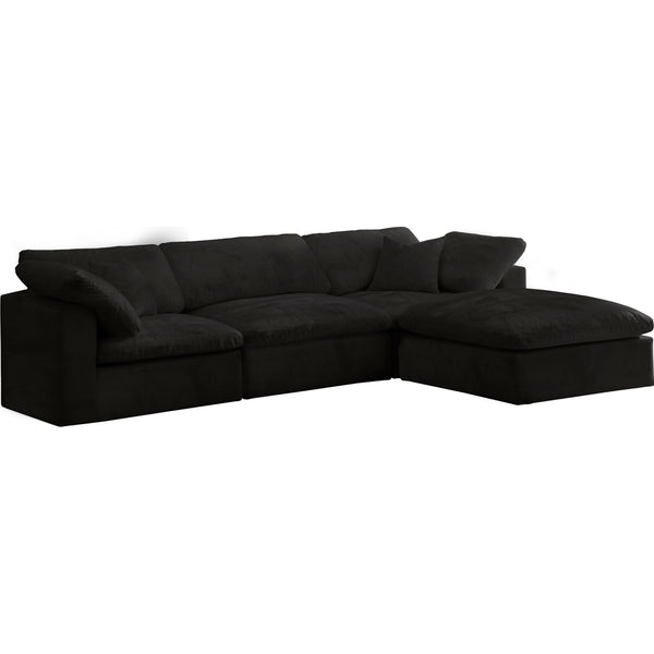 Meridian Cozy Fabric 4 pc Sectional 634Black-Sec4A IMAGE 1