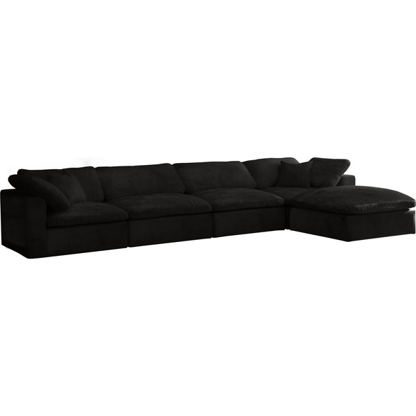 Meridian Cozy Fabric 5 pc Sectional 634Black-Sec5A IMAGE 1