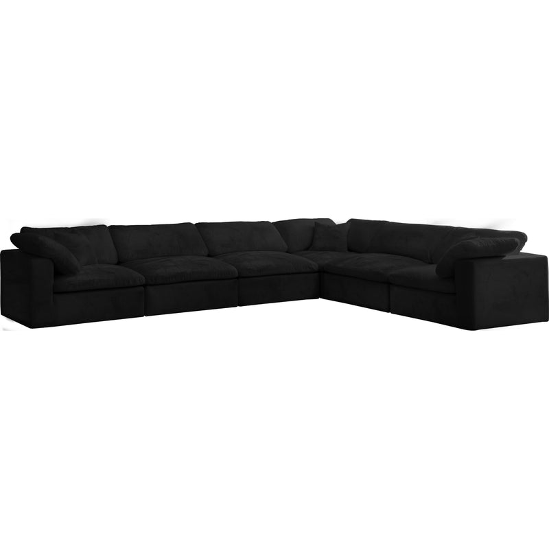 Meridian Cozy Fabric 6 pc Sectional 634Black-Sec6A IMAGE 1