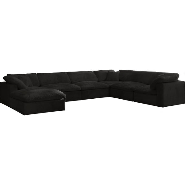 Meridian Cozy Fabric 7 pc Sectional 634Black-Sec7A IMAGE 1