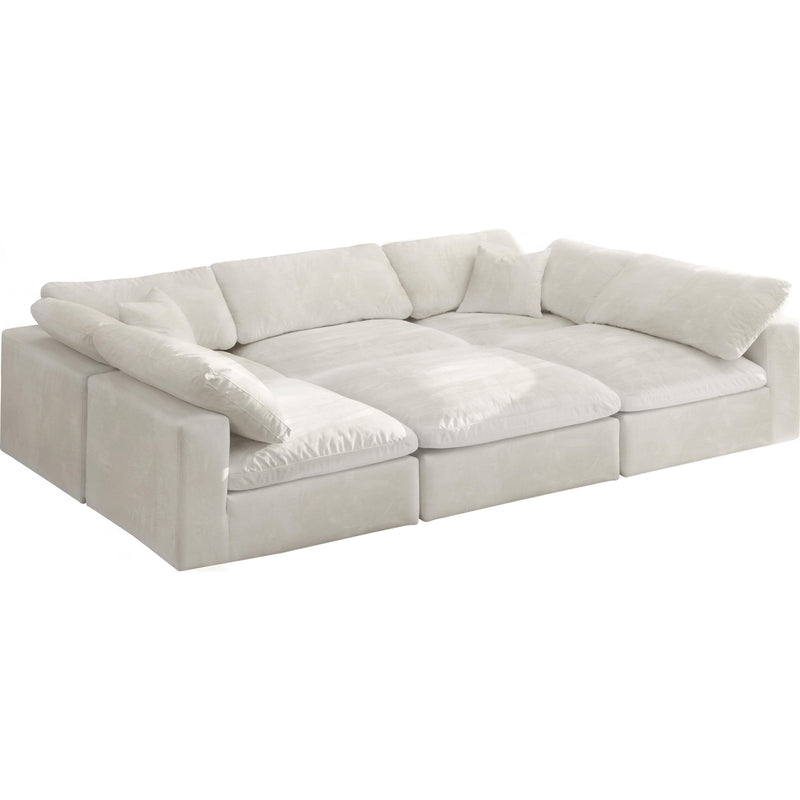Meridian Cozy Fabric 6 pc Sectional 634Cream-Sec6C IMAGE 1